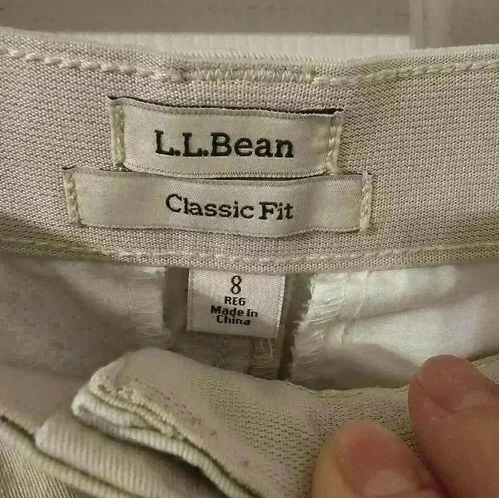 L.L.Bean Khaki Claasic Fit Straight Midi Skirt Size 8 - Picture 2 of 4